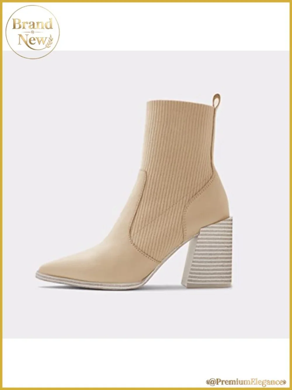 Faux Leather Suede Chunky Stacked Heel Pointed Toe Ankle Booties